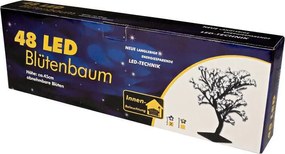 Dekoracyjne LED drzewo z kwiatami - 45 cm, zimna biel