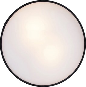 Nowoczesna lampa sufitowa czarna 30 cm ze złotym wnętrzem - Drum