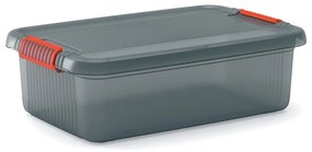 Szary plastikowy pojemnik z pokrywką 59x39x18 cm K Latch Box – KIS