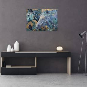 Obraz - Konie na złotym tle (70x50 cm)