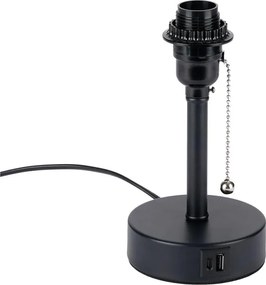 Brilagi - Lampa stołowa z portem USB TABLON 1xE27/25W/230V czarna