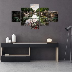 Obraz roweru w mieście (125x70 cm)