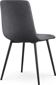 Zestaw 2 grafitowych krzeseł tapicerowanych K6-W09