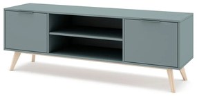 Zielonoszara szafka pod TV 140x53 cm Pisco – Marckeric