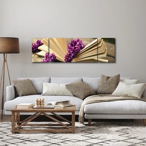 Obraz książki z lawendą (170x50 cm)