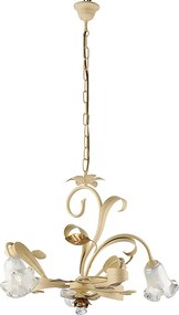 Żyrandol koszykowy z żeliwa lakierowanego na kolor kości słoniowej, 3 światła, 104 Ø59 BL274-3-AV