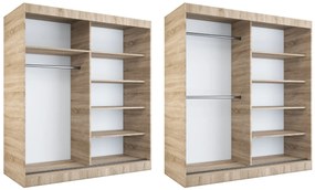 Szafa przesuwna MODUO COMFORT 180 dąb sonoma z lustrem po prawej MKPOL