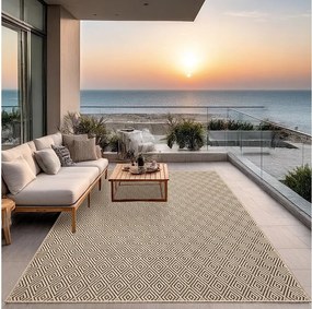 Dywan Kansas Wewnątrz Zewnątrz Styl Juta Diamenty Odporny Pogodę - Natura - 160 x 230 cm