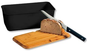 Chlebak z pokrywą, schowek na pieczywo z dwustronną deską do krojenia 2w1