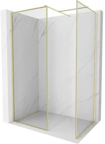 Mexen Kioto-XF ścianka prysznicowa Walk-in z ramką 90 x 80 cm, transparent 10 mm, złota szczotkowana - 800-090-202-04-55-080-XF