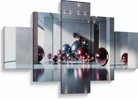 Obraz - 3D przestrzeń z kulami II. (125x70 cm)