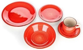 Banquet 30-częściowy zestaw jadalny Spiral  Red