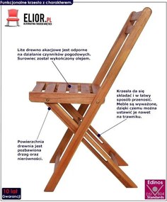 Zestaw drewnianych krzeseł ogrodowych 2 szt. Nantes - brązowy