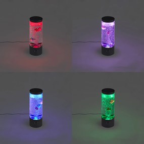 Lampa z rurką bąbelkową czarna 30 cm z LED RGB - Sealife