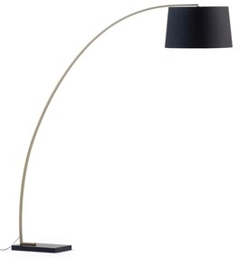 Czarna/w kolorze złota lampa stojąca z tekstylnym kloszem (wysokość 210 cm) Juhe – Kave Home