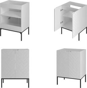 Szafka pod umywalkę wpuszczaną Aspen 09, biały mat/czarny, 60 cm
