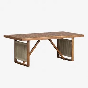 Prostokątny Stół Jadalniany 200x100 Cm Z Drewna Akacjowego Nayely Akacja Brąz - Sklum
