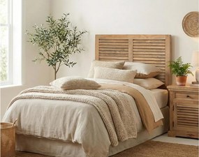 Zagłówek z drewna mango 104 cm w stylu rustykalnym kolonialnym - 80x104x4
