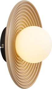 Retro Lampa Sufitowa Beżowa ze Szkłem Opalowym - Lila