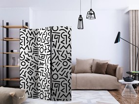 Parawan akustyczny Tła i desenie 135x172 cm 3-częściowy czarny ARTGEIST B