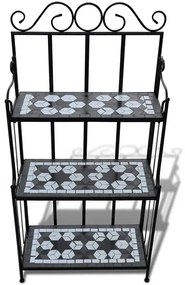 Kwietnik z czarno-białą mozaiką - Industrio