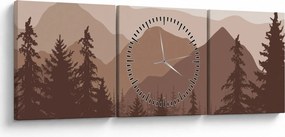 Obraz - Góry Brunatne N⁰2 (z zegarem) (90x30 cm)