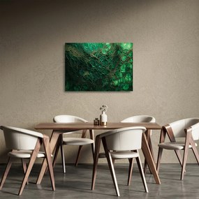 Obraz na szkle - Zielony mikroskopowy obraz (70x50 cm)