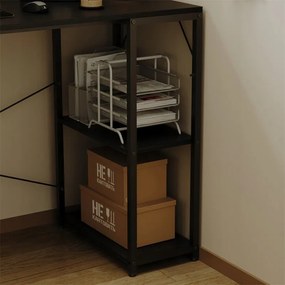 Biurko komputerowe stół loft czarne nowoczesne z półkami industrialne 120