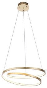 Designerska lampa wisząca złota 55 cm z wbudowanym ściemnianym LED - RowanDesignerski Oswietlenie wewnetrzne