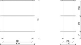 Niebieski regał w dekorze dębu 80x90,5x35 cm Teidi – noo.ma