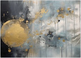 Obraz - Abstrakcja ze złotą kulą (70x50 cm)