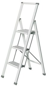 Biała drabina składana Wenko Ladder Alu, wys. 127 cm