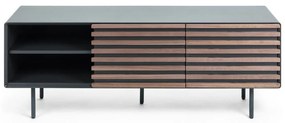 Czarna szafka pod TV w dekorze orzecha 162x58x45 cm Kesia – Kave Home