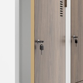 Szafa ubraniowa typu L biała / orzech: Eco Design JULIA, 800 x 1850 x 450 mm