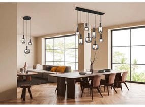 Czarna lampa wisząca ze szklanym kloszem Diva – Trio