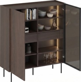 Witryna Dunari 120 cm dwudrzwiowa z ukrytymi szufladami - dąb dunin