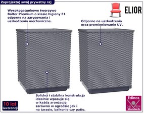 Zestaw ciemnoszarych donic ogrodowych C9-G24