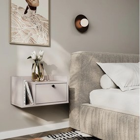 Szafka nocna WENA, wisząca, z szufladą i półką z lewej Aura, 50x27x35 cm, Kaszmir