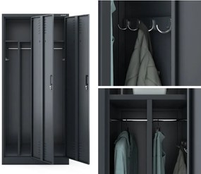 Szafa socjalna czterokomorowa Kacper 80x50x180 cm, antracyt