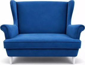 Gładka Sofa Uszak 2 osobowa w stylu skandynawskim, gładka, bez pikowania