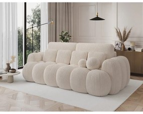 Beżowa sztruksowa rozkładana sofa 256 cm Cotonn – ELTAP