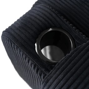 Fotel Rozkładany z Podnóżkiem TORRES Czarny Sztruksowy Nowoczesny