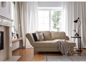 Szarobrązowy sztruksowy szezlong (lewostronny) Chic Charlotte – Miuform