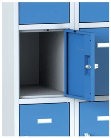 Alfa 3 Szafka skrytkowa, 15 schowków, 1800 x 900 x 500 mm, zamek obrotowy, drzwi pomarańczowe