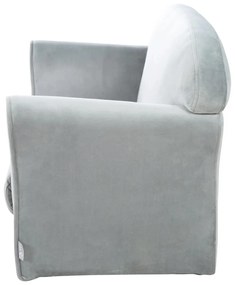 Jasnoszara aksamitna sofa dla dzieci 78 cm Lil Sofa – Roba