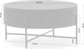 Stolik kawowy Corbi 80 cm do salonu - dąb / czarny mat