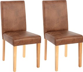 Zestaw 2 krzeseł do jadalni Littau ze sztucznej skóry,  tkanina, imitacja zamszu, jasne nogi