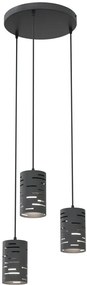 Czarna potrójna lampa wisząca nad stół - D146 G1-F12