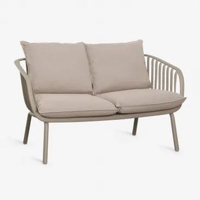Sofa Ogrodowy Dwuosobowy Z Stali I Polipropylenu Aradina Moka Brown - Sklum