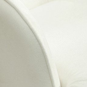 HOMCOM Fotel bujany z podnóżkiem, delikatny system bujania, imitacja lnu, 64 x 89 x 90 cm, kolor kremowy